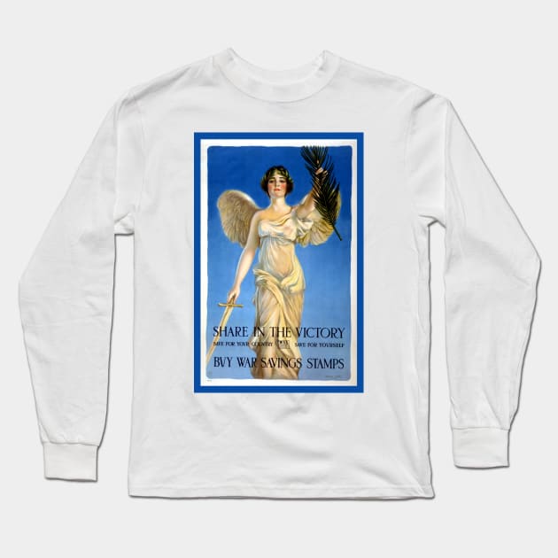 Patriotic American Angel with Sword Long Sleeve T-Shirt by MasterpieceCafe